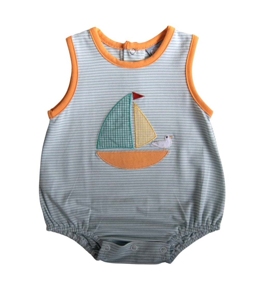 Sailboat Applique Boys Bubble