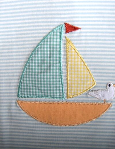 Sailboat Applique Boys Bubble