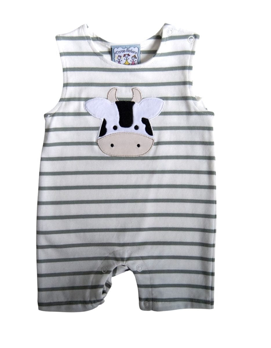 Moo Cow Applique Boy Romper